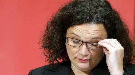 Andrea Nahles (SPD), damals noch Bundesvorsitzende der Partei (Archivbild). 