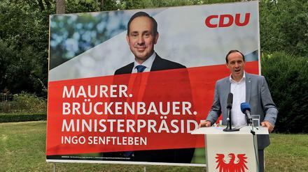 Der CDU-Spitzenkandidat für die Landtagswahl in Brandenburg; Ingo Senftleben stellt sein ein 100-Tage-Programm vor. 
