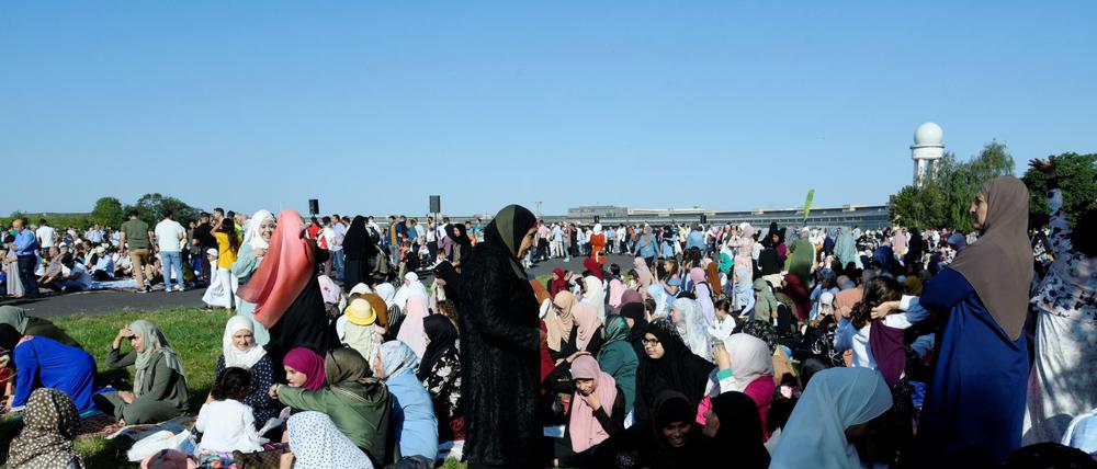 Das „Gebet im Freien“ am Sonntag auf dem Tempelhofer Feld. 