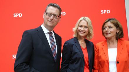Die kommissarische Führung der SPD: Schäfer-Gümbel, Schwesig und Dreyer 