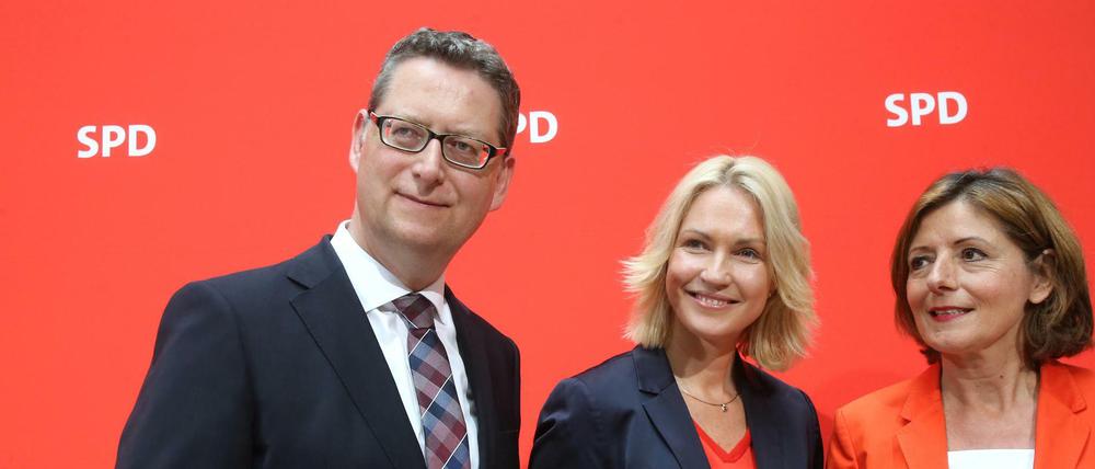 Die kommissarische Führung der SPD: Schäfer-Gümbel, Schwesig und Dreyer