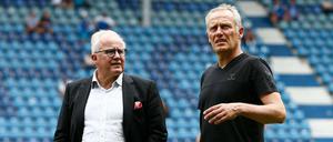 Starker Mann. Fritz Keller, hier neben Freiburgs Trainer Christian Streich, soll DFB-Präsident werden.