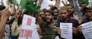 Proteste in der Stadt Srinagar. 