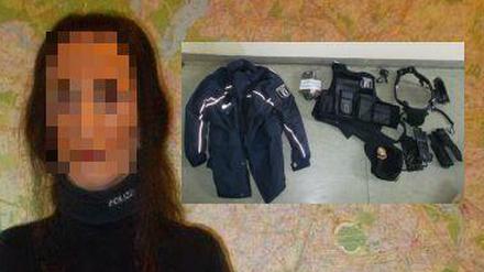 Die falsche Polizistin trug eine echte Uniform und hatte zahlreiche Einsatzutensilien bei sich.