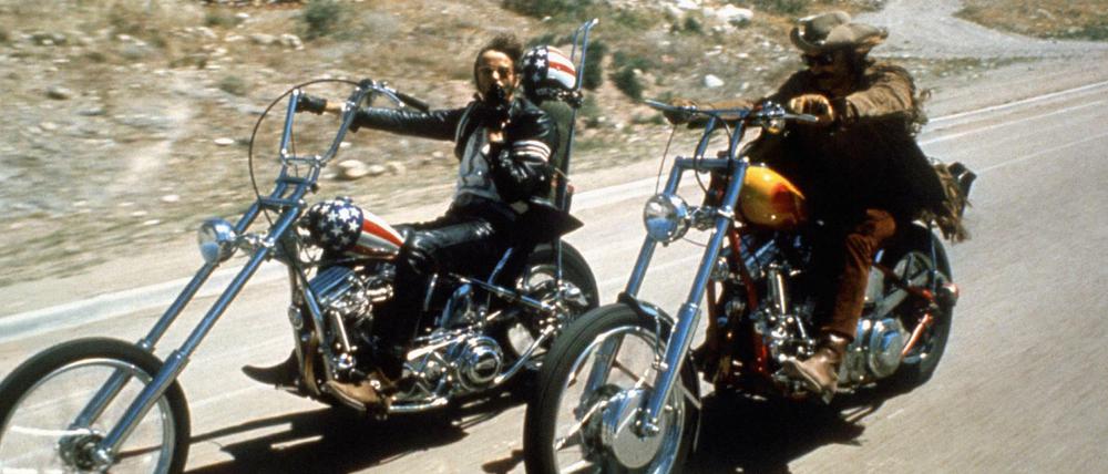Die beiden "Easy Rider" Peter Fonda, links, und Dennis Hopper