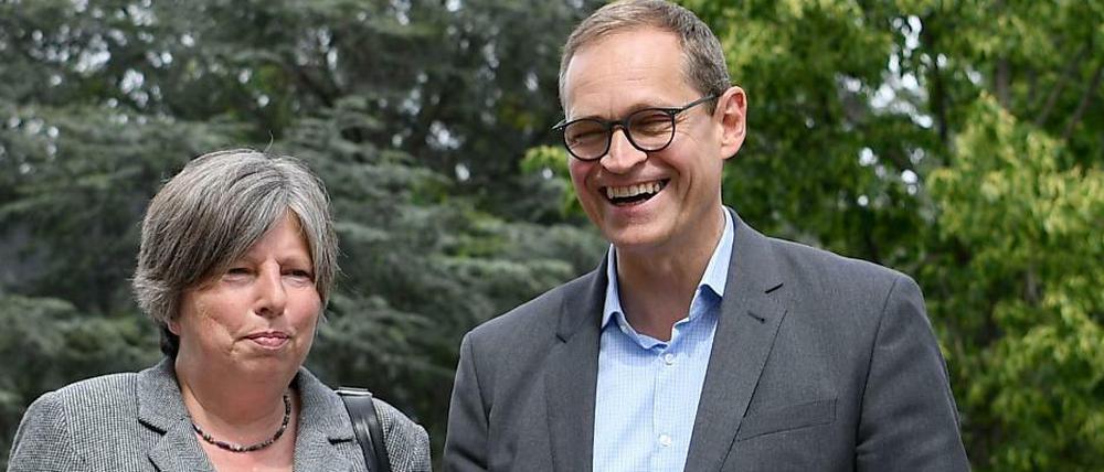 Michael Müller (SPD), Regierender Bürgermeister von Berlin, und Katrin Lompscher (Die Linke), Berliner Bausenatorin. 
