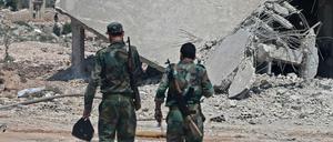 Syrische Regierungstruppen am 18.08.2019 bei Chan Scheichun