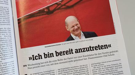 Die Nachricht von Olaf Scholz' Entscheidung zur Kandidatur für den SPD-Vorsitz war ein Scoup.
