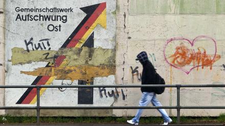 Wandbild aus der Wendezeit in Sachsen-Anhalt (Archivbild)