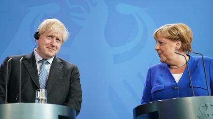 Bundeskanzlerin Angela Merkel (CDU) und der britische Premier Boris Johnson im Kanzleramt.
