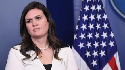 Sarah Sanders während einer Besprechung im Weißen Haus. 