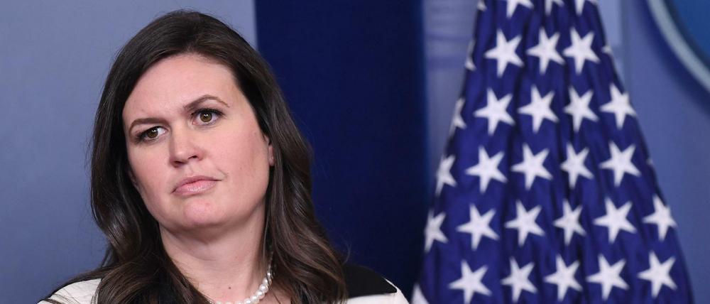 Sarah Sanders während einer Besprechung im Weißen Haus.