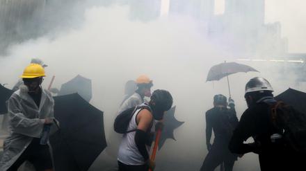 Anti-Regierungs-Demonstranten in Hong Kong. 