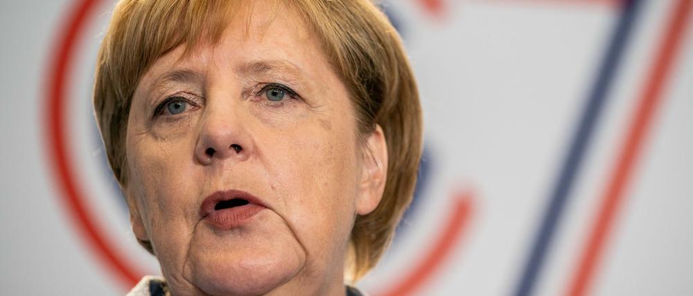 Bundeskanzlerin Angela Merkel (CDU) beim G-7-Gipfel in Biarritz.