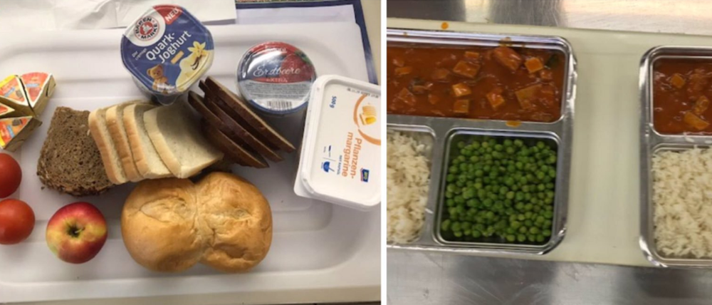 Diese Bilder des vom Gefängnisessen twitterte Justizverwaltungssprecher Sebastian Brux.