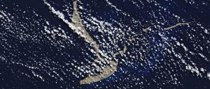 Eine Satellitenaufnahme zeigt die Ausmaße des schwimmenden Gesteins.