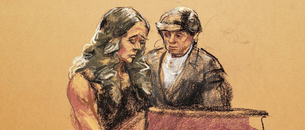 Aussage vor Gericht: Ein Opfer von Jeffrey Epstein sagt aus (Gerichtszeichnung)