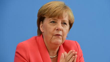 Angela Merkel vor Journalisten.