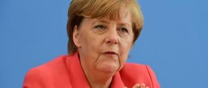 Angela Merkel vor Journalisten.