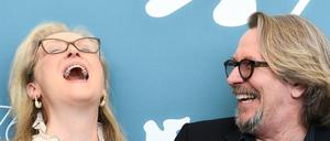 Meryl Streep und Gary Oldman bei der Vorstellung ihres Films "Laundromat" in Venedig.
