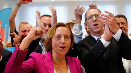 Hatten was zu feiern: Beatrix von Storch und Jörg Urban von der AfD bei der Wahlparty in Dresden.
