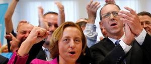 Hatten was zu feiern: Beatrix von Storch und Jörg Urban von der AfD bei der Wahlparty in Dresden.