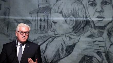 Bundespräsident Frank-Walter Steinmeier bei den Gedenkfeierlichkeiten der Stadt Wielun. 