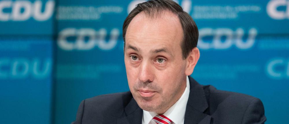 Ingo Senftleben (CDU) spricht bei einer Pressekonferenz der CDU Brandenburg nach der Landtagswahl.