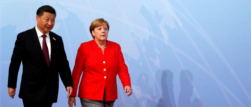 Bundeskanzlerin Angela Merkel und der chinesische Präsident Xi Jinping.