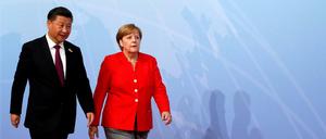 Bundeskanzlerin Angela Merkel und der chinesische Präsident Xi Jinping.
