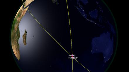 Die Flugbahnen des Esa-Satelliten „Aeolus“ und des neuen SpaceX-Satelliten „Starlink 44“ kreuzen sich und zwangen Aeolus zu einem Ausweichmanöver.