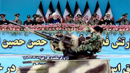 Hoch gerüstet und offensiv. Unter dem radikalislamischen Mullah-Regime im Iran gehört eine aggressive Anti-Israel-Politik zur Staatsräson.
