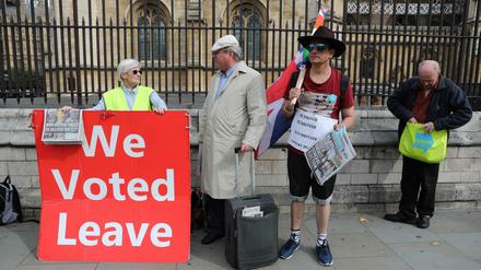 Protestierende beim Londoner Sitz des Unterhauses am 5. September 2019