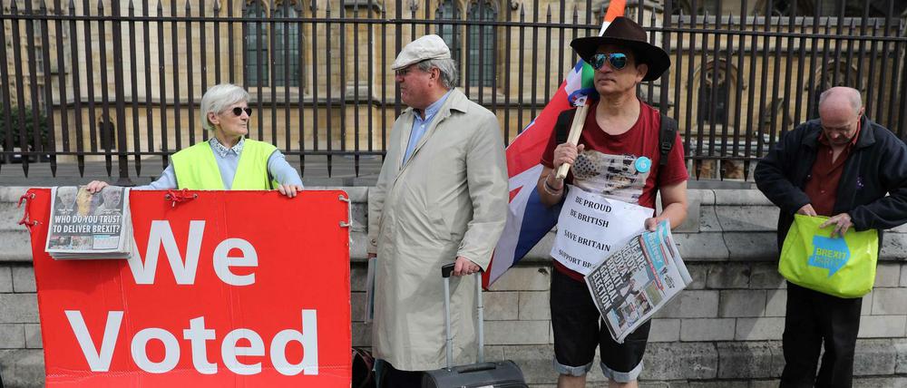 Protestierende beim Londoner Sitz des Unterhauses am 5. September 2019