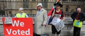 Protestierende beim Londoner Sitz des Unterhauses am 5. September 2019