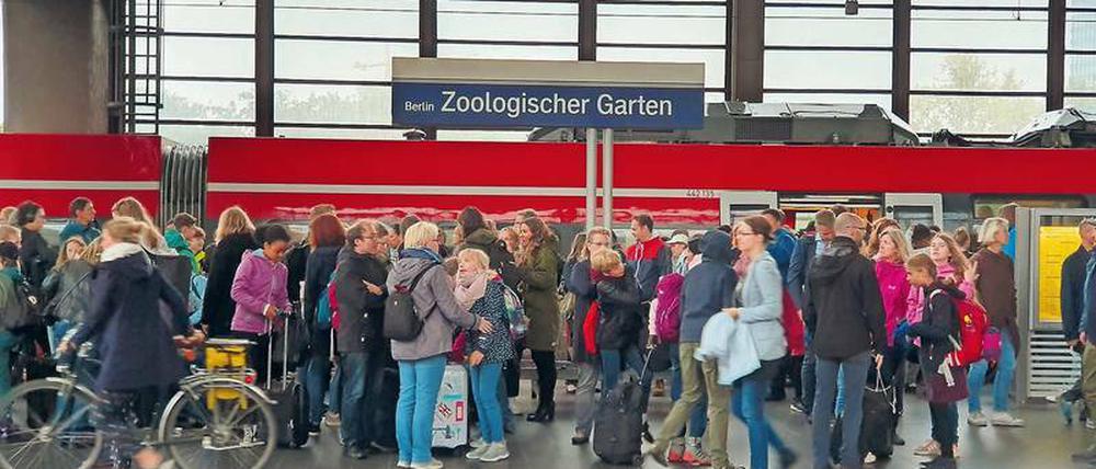 Umsteigen bitte. Ab heute ist der Bahnhof Zoo für sechs Wochen ein Kopfbahnhof – genauso wie der Hauptbahnhof und der S-Bahnhof Charlottenburg. 