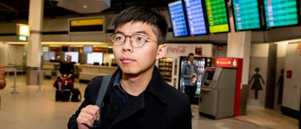 Joshua Wong, Demokratie-Aktivist aus Hongkong, traf am Montagabend in Berlin ein.