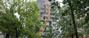 In Halifax in der kanadischen Provinz Nova Scotia knickte der Sturm diesen Kran ab.