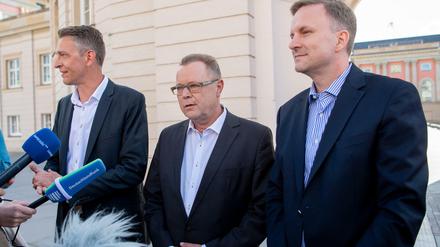  Michael Stübgen (M), kommissarischer Parteivorsitzender der CDU Brandenburg, führt nach Senftlebens Rücktritt die Koalitionsgespräche fort. 
