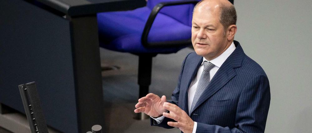 Bundesfinanzminister Olaf Scholz (SPD), hier im Juni, im Bundestag.