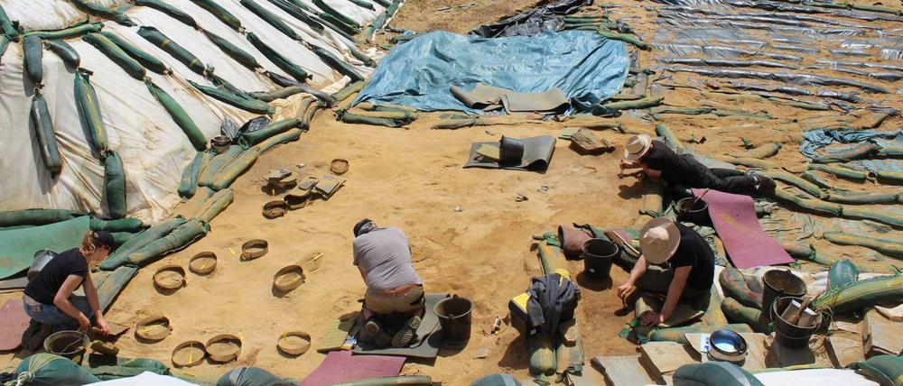 An einem Strand in der Normandie bei Le Rozel entdeckten Forscher über 250 Spuren von Neandertalern in einem ehemaligen Flussbett.