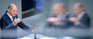 Olaf Scholz (SPD), Bundesminister der Finanzen, im Bundestag zu Beginn der Haushaltswoche. 