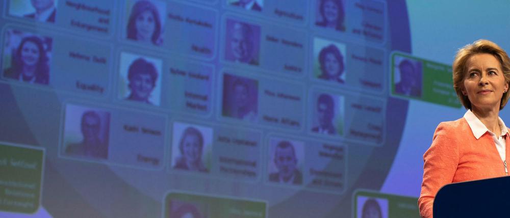 Ursula von der Leyen, zukünftige Präsidentin der Europäischen Kommission, stellt ihr Team von Kandidaten für die EU-Kommission vor.
