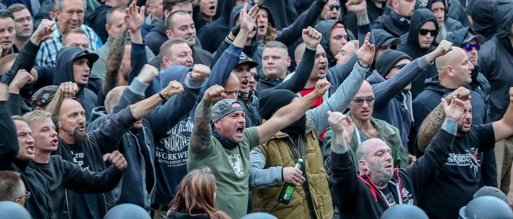 Chemnitz, August 2018: Über die gewalttätigen Ausschreitungen rechter Demonstranten wurde wochenlang berichtet.