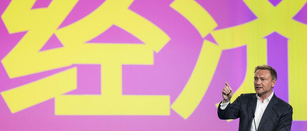 Parteichef Christian Lindner beim FDP-Bundesparteitag in Berlin.