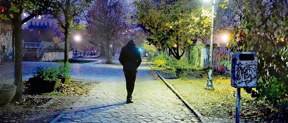 Der Görlitzer Park bei Dämmerung.