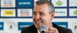 Hat gut lachen. Serge Aubin, neuer Cheftrainer bei den Eisbären