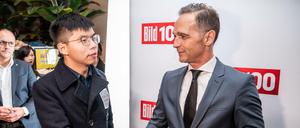 Außenminister Heiko Maas (SPD) spricht am 9. September mit dem Aktivisten Joshua Wong.