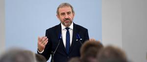 Hermann Parzinger, Präsident der Stiftung Preußischer Kulturbesitz, spricht bei der Schlüsselübergabe für Haus Bastian als Zentrum für kulturelle Bildung der Stiftung Preußischer Kulturbesitz.