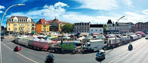 Beliebter Treff. Der Wochenmarkt am Kranoldplatz in Lichterfelde.